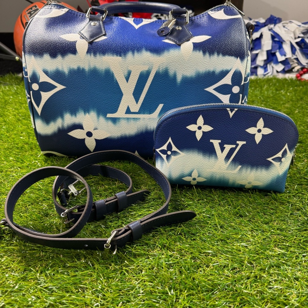 Louis Vuitton Speedy Bandouliere 30 Giant Monogram Escale Blue M45146 - Picture 10 of 10